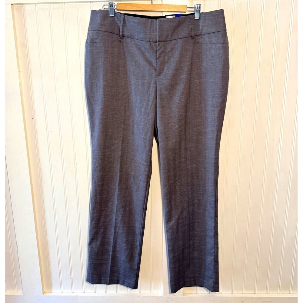 Apt. 9 Women’s Bootcut Tummy Control Gray Herringbone Dress Pants Sz 16 27in